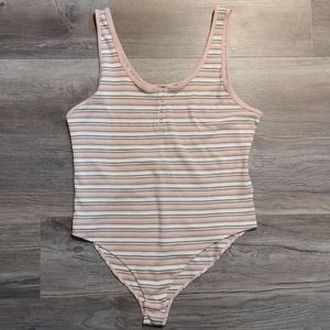 levi's bodysuit, size large, pink/white/multicolour striped